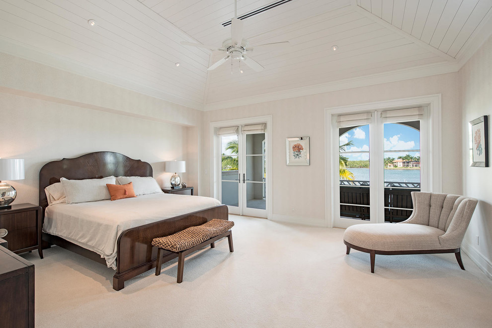 Photo of a beach style bedroom in Miami.