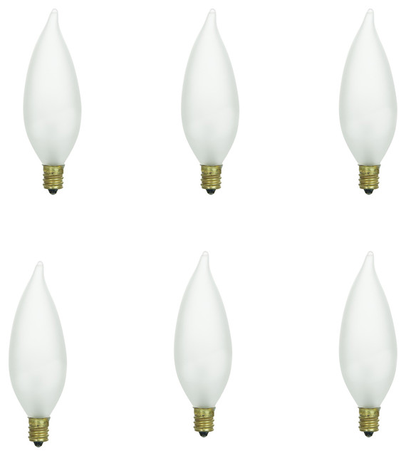 6 Pack Sunlite Frost Petite Chandelier Bulb 15w 130v Candelabra Base Contemporary Incandescent Bulbs By Center Houzz 6 Pack Sunlite Frost Petite Chandelier, Incandescent Luminaire Chandelier Bulb