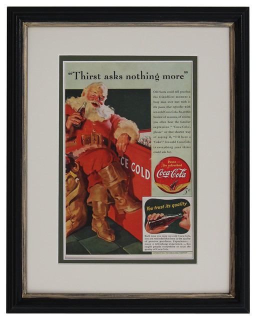 Original Vintage 1941 Santa Coca, Cola Christmas Ad Print- Authentic ...
