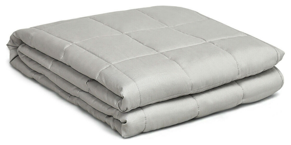 Weighted Blanket with 100-percent Cotton Cover in Light Gray 48 x 72