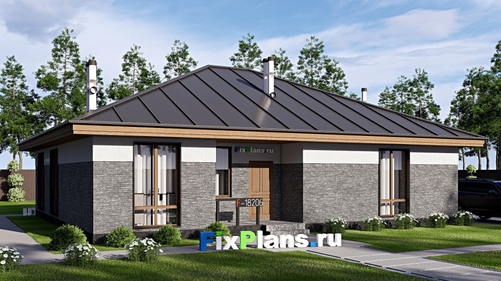 Проект одноэтажного дома 13х15м S135м2 F-18206