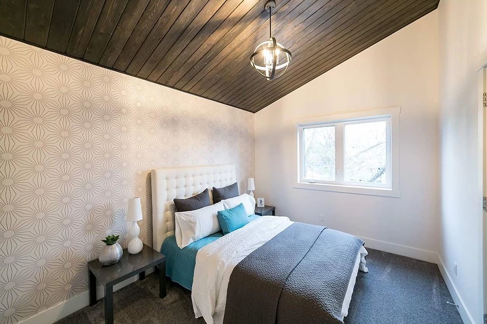 Transitional home design photo in Edmonton