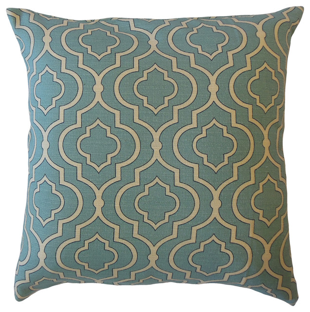 Valmai Geometric Throw Pillow Blue Mediterranean Decorative Pillows By The Pillow Collection
