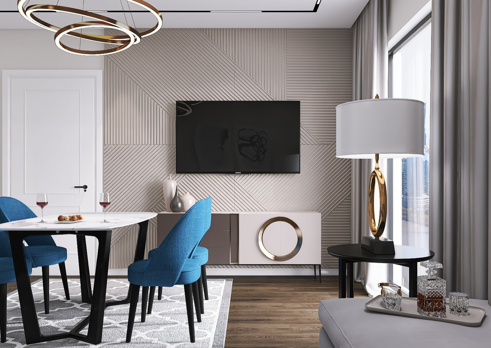 КУХНЯ-ГОСТИНАЯ В ГОРОДСКОЙ КВАРТИРЕ