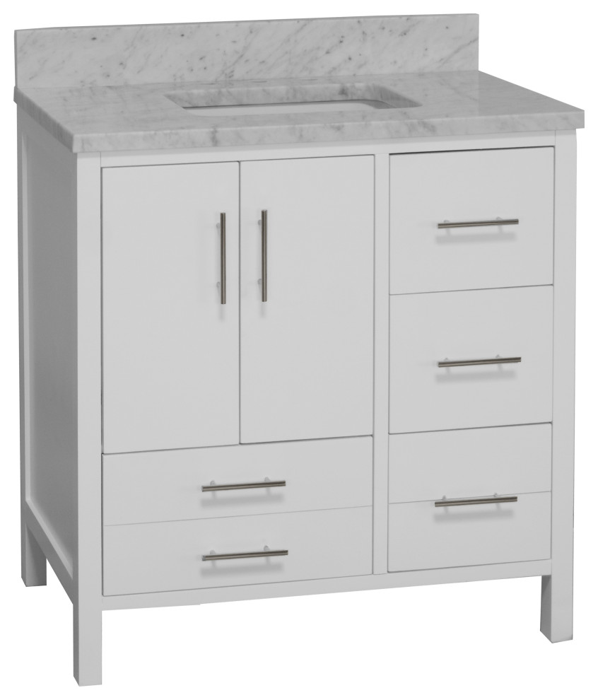 California 36" Bathroom Vanity Transitional Bathroom Vanities And Sink Consoles by Kitchen