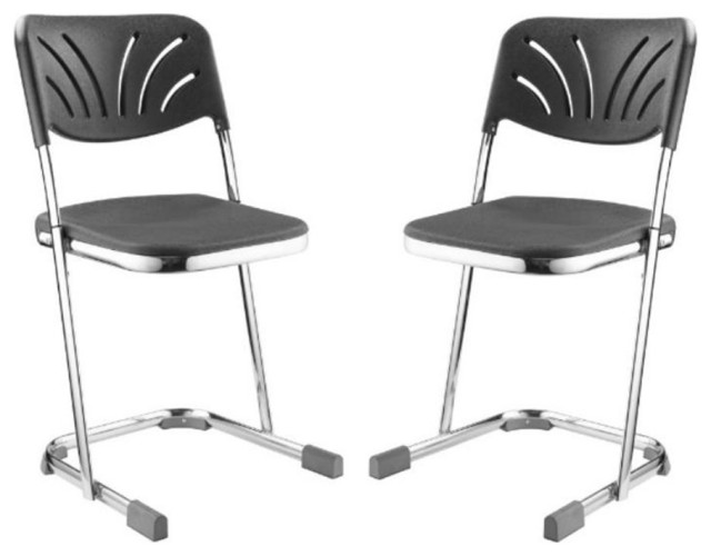 Home Square 6600 Series 18" Plastic Elephant ZStool in Black Set of