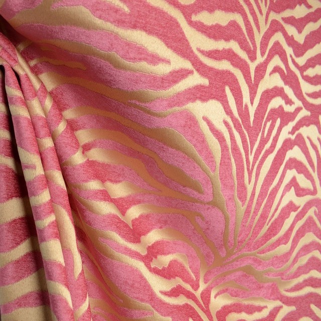 Serengeti Hot Pink Animal Print Chenille Upholstery Fabric