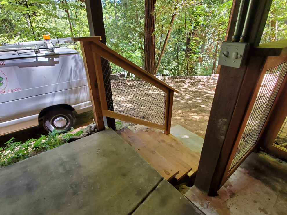 Wood Cabin Stairs