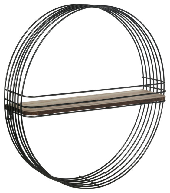 UTC52171 Metal Shelf Painted Black Industrial Display And Wall