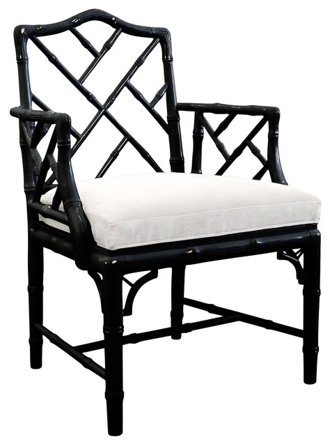 Jonathan Adler Chippendale Arm Chair, Black