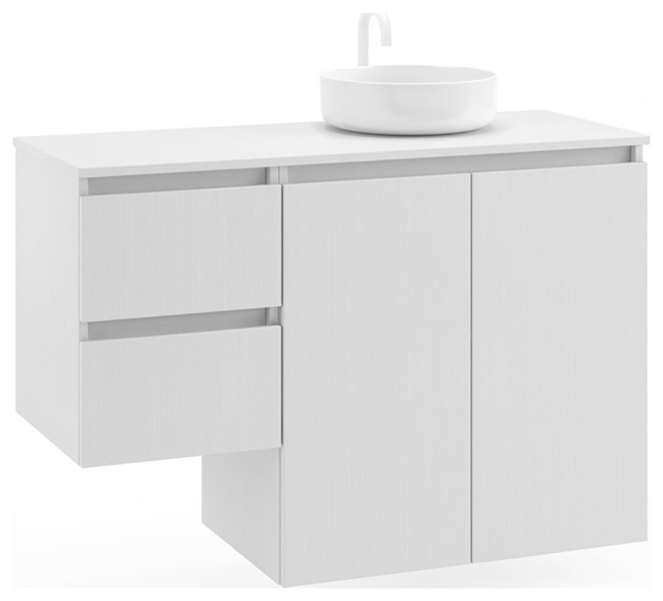 Randalco Indiana 48" Modern Wood Bathroom Vanity in White Oak