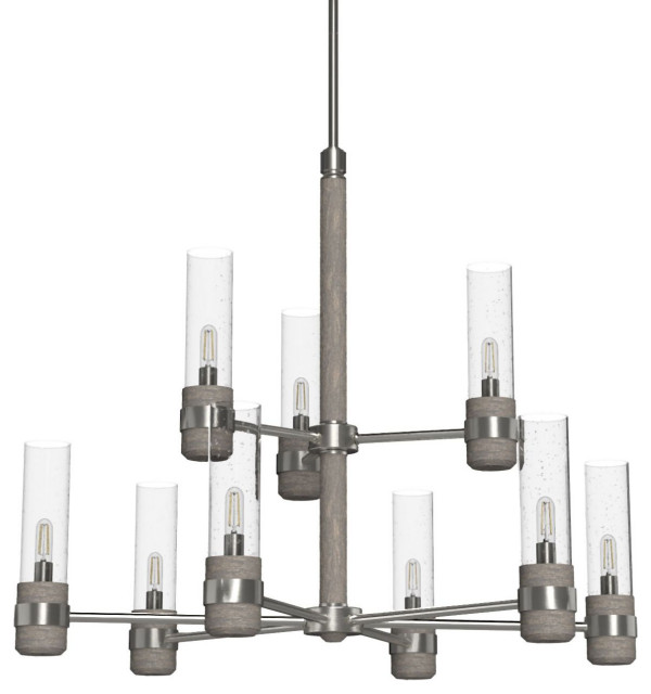 Hunter River Mill 30 Chandelier Two Tier River Mill 9 Light 30"W - Brushed