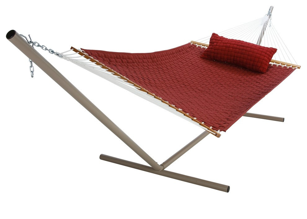 Large Double Weave Hammock by Hawleys Island, Red, Hammock and Matching Pillow