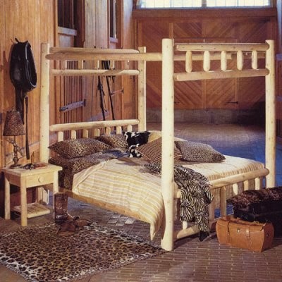 Rustic Natural Cedar Furniture Wheatfields Canopy Bed