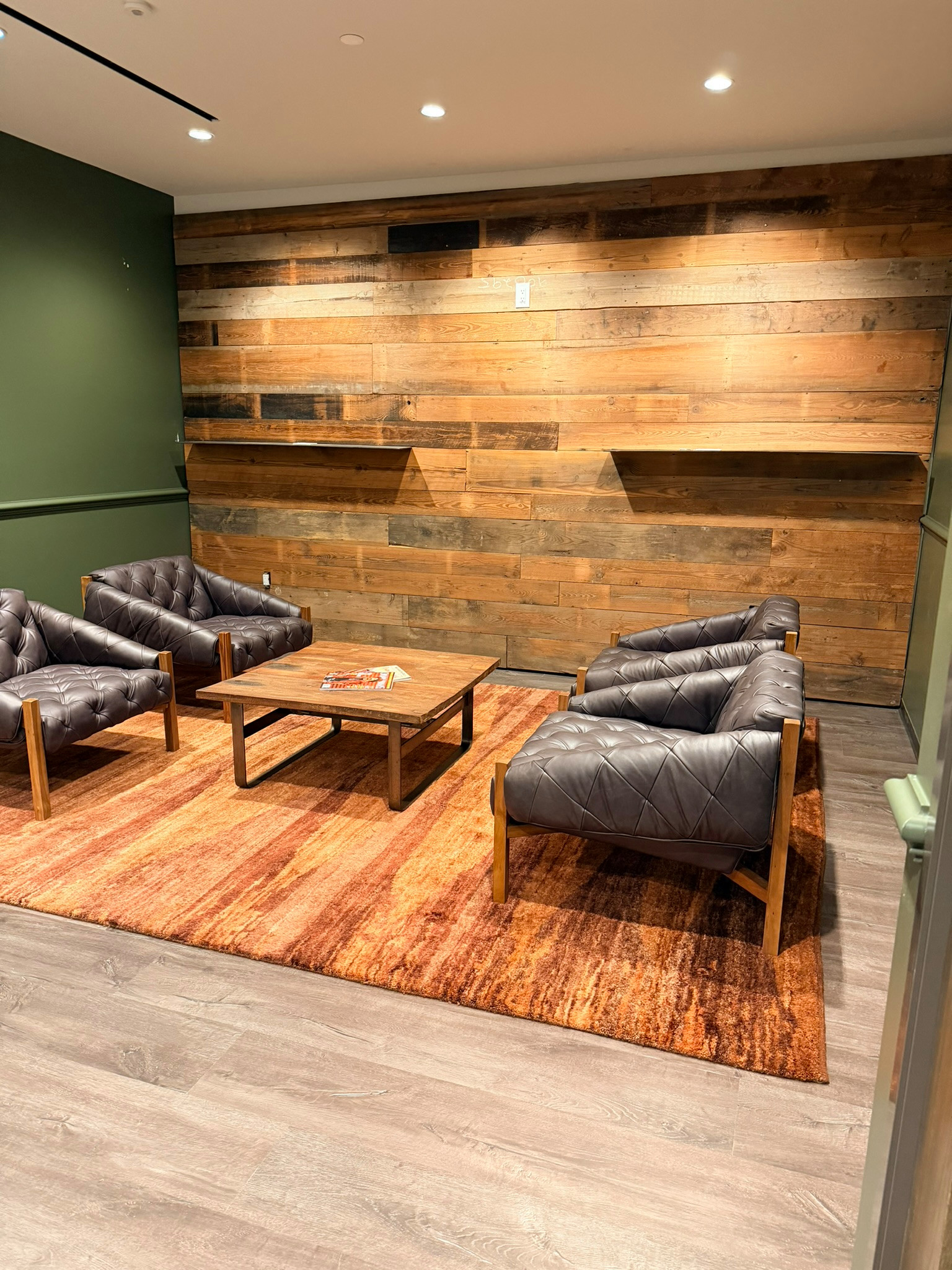 Long Leaf Pine Slat Wall & Metal Shelving