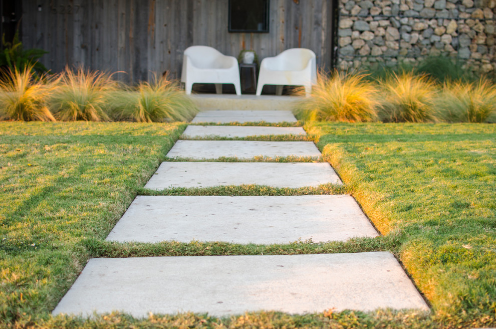 Photo of a mid-sized modern front yard full sun garden for summer in Dallas.