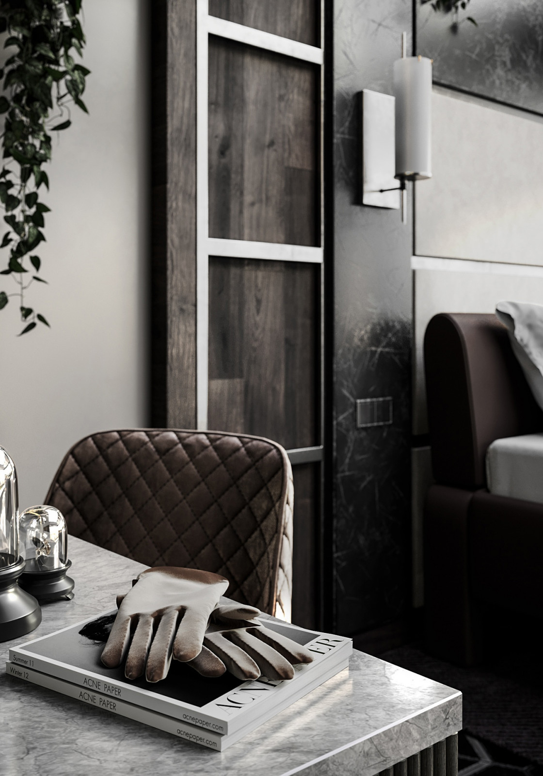 Дизайн проект и визуализация спальни