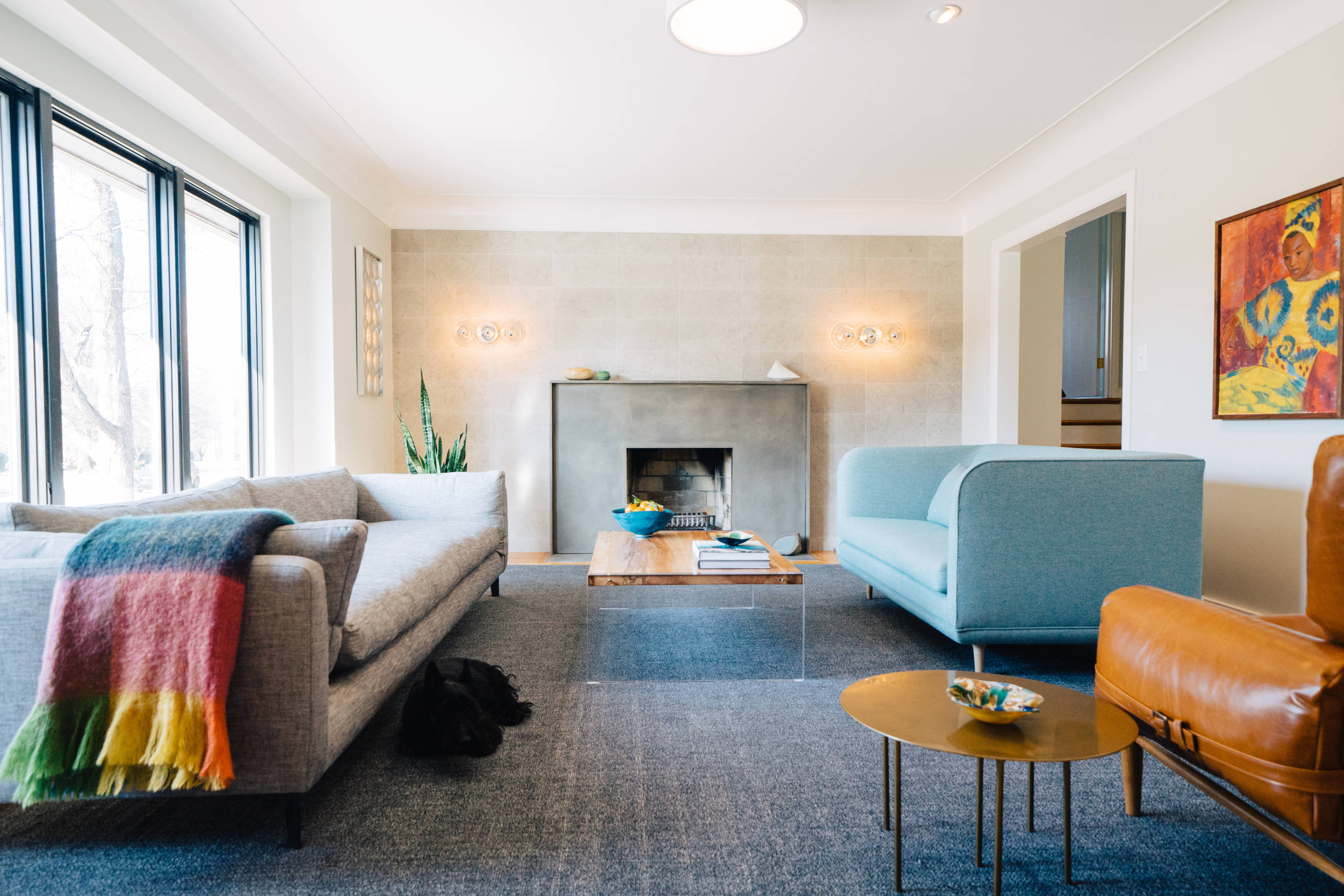 ミッドセンチュリー風 青いソファ home-design.jpg