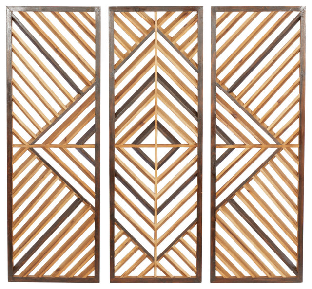 Contemporary Brown Wood Wall Decor 63637 Contemporary Wall Accents by Brimfield & May Houzz