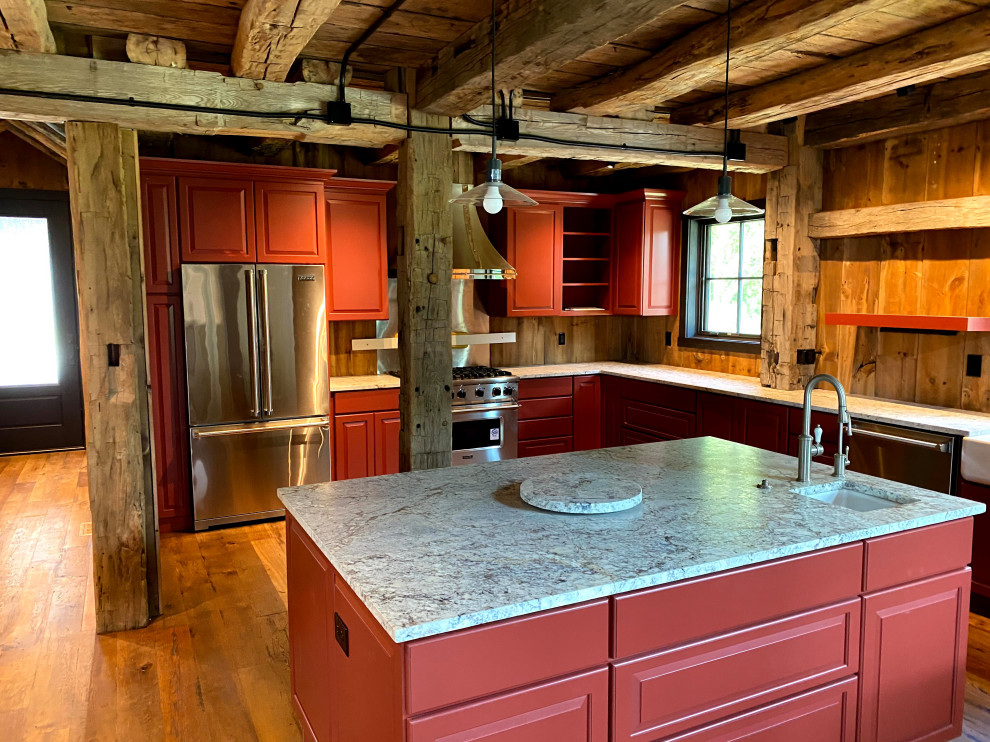 Mountain style kitchen photo in Indianapolis