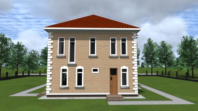 Кирпичный индивидуальный жилой дом [001.14]