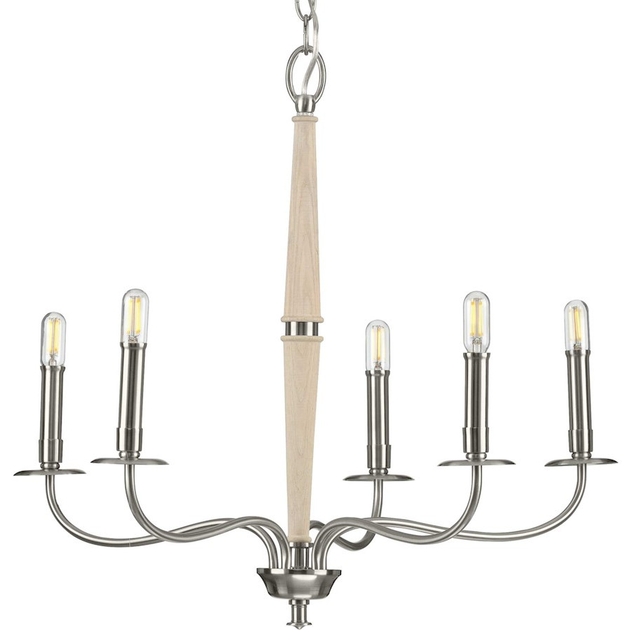 Progress Lighting Durrell 5-Light Brushed Nickel Chandelier, P400199-009