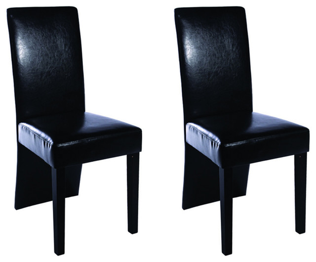 Vidaxl Set Of 2 Artificial Leather Wooden Dining Chairs Black Vidaxl Set Of 2 Artificial Leather Wooden Dining Chairs Black By