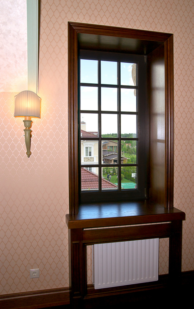 Дубовый окна с рустикальными накладками