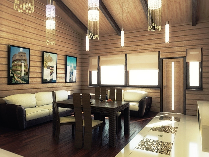 Проект интерьеров дома из бруса