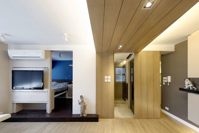 Modern Small  warm Apartment Contemporary Bedroom  