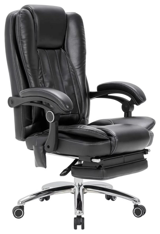 Modern Office Chair, Massaging PU Leather Seat With 6 Different