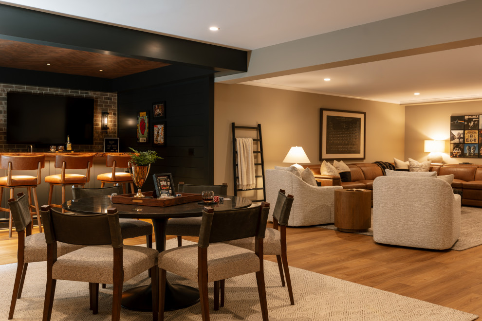 Stunning Basement with Secret Rooms - Transitional - Basement ...