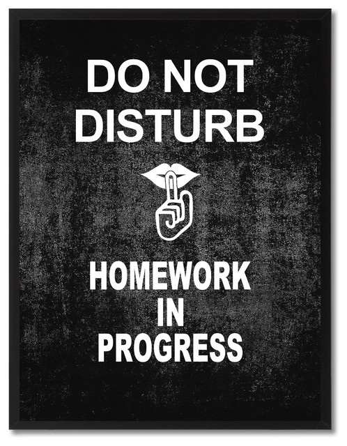 homework in progress sign