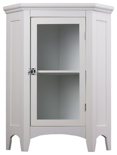 Elegant Home Fashions Madison 1 Door Corner Floor Cabinet In White Transitional Bathroom Cabinets By Elegant Home Fashions