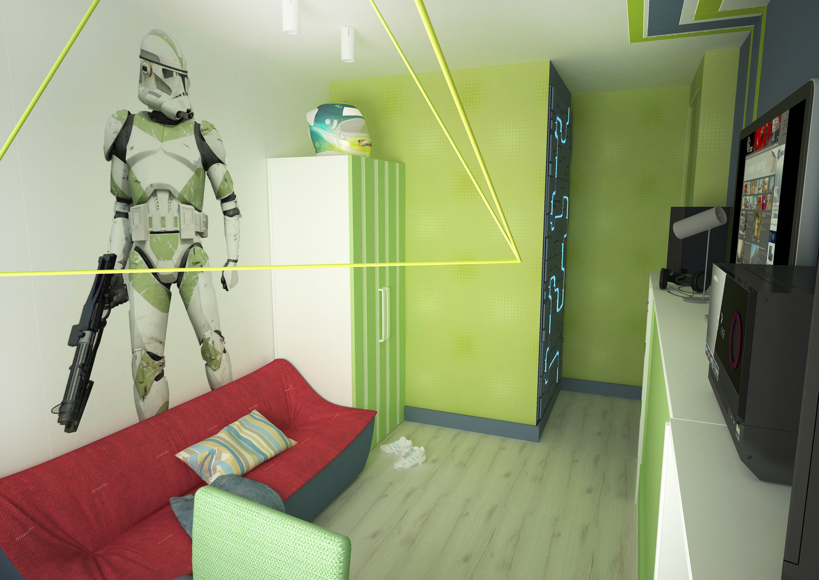 Современная функциональная квартира для семьи с тремя детьми