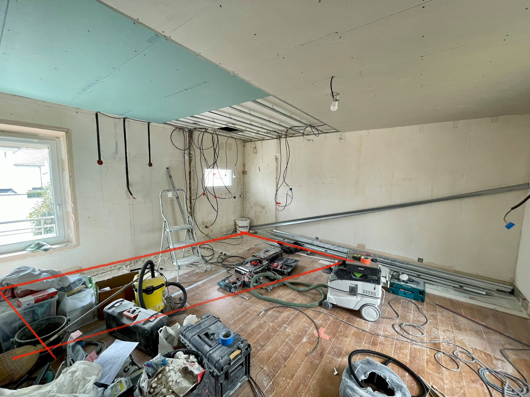 SALLE D'EAU: création dans une chambre parentale de 25m²