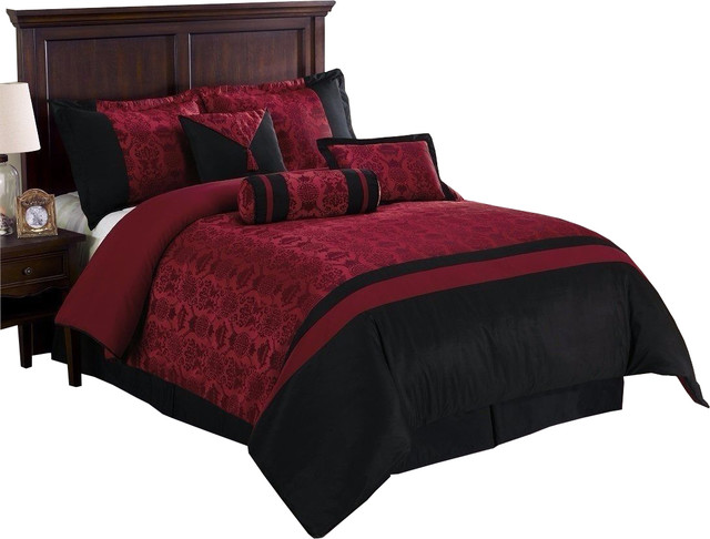 7-Piece Oriental Jacquard Comforter Set, King