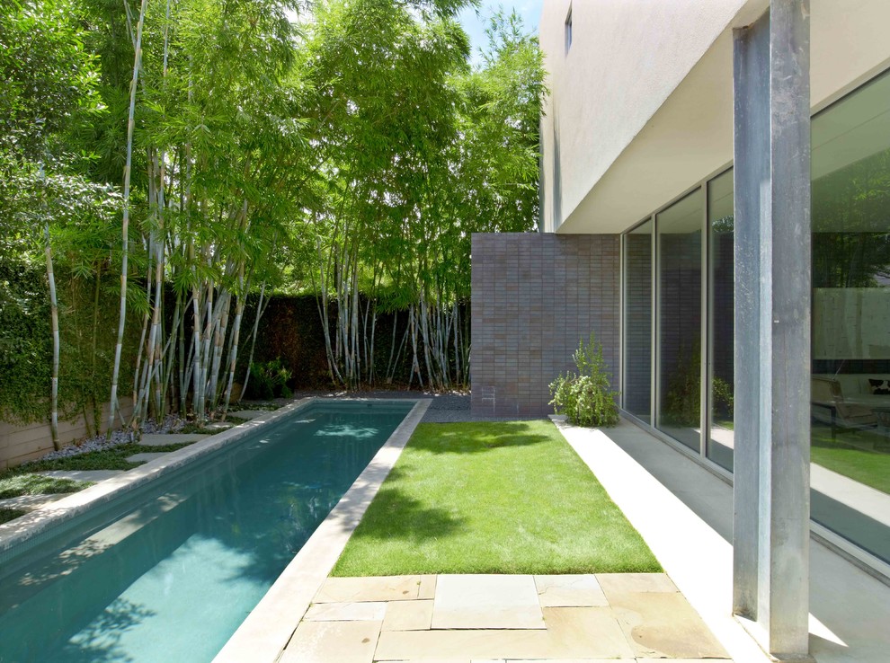 This is an example of a modern lap pool in Houston.