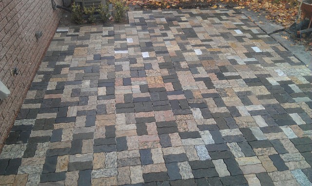 Wavy Rectangle Granite Pavers Traditional Patio Detroit By