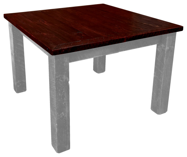 Barnwood Style Timber Peg Family Dining Table, 42" X 42" Transitional