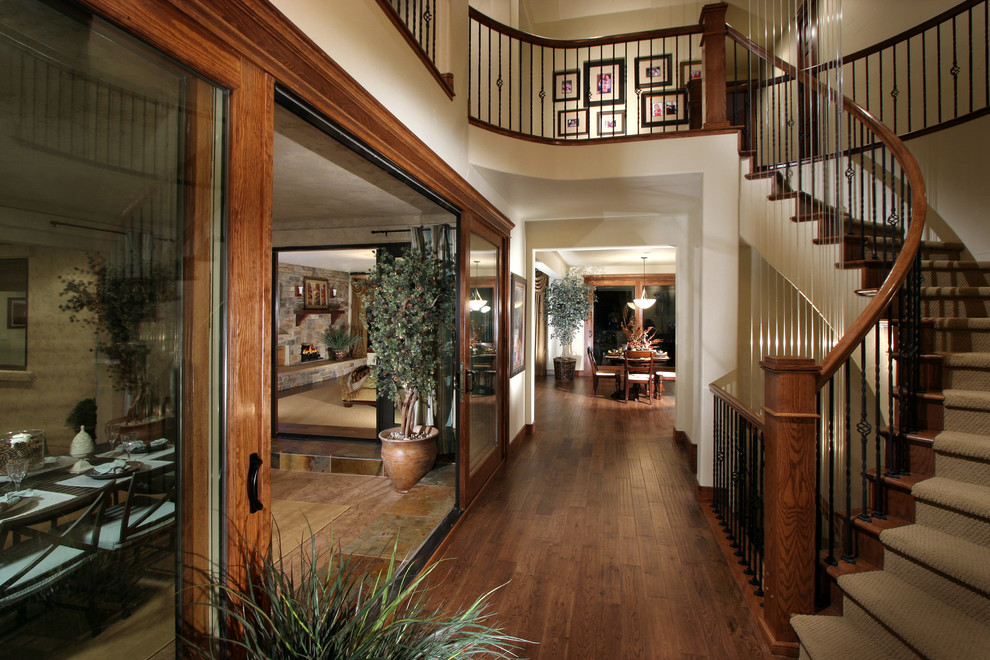 Example of a large mountain style entryway design in Denver