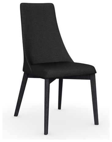 Etoile Chair, Graphite Legs, Denver A08 Color Fabric (Anthracite), Set of 2