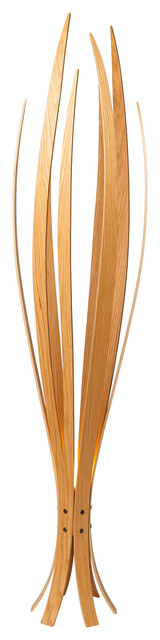 Iris Floor Light, Oak Veneer