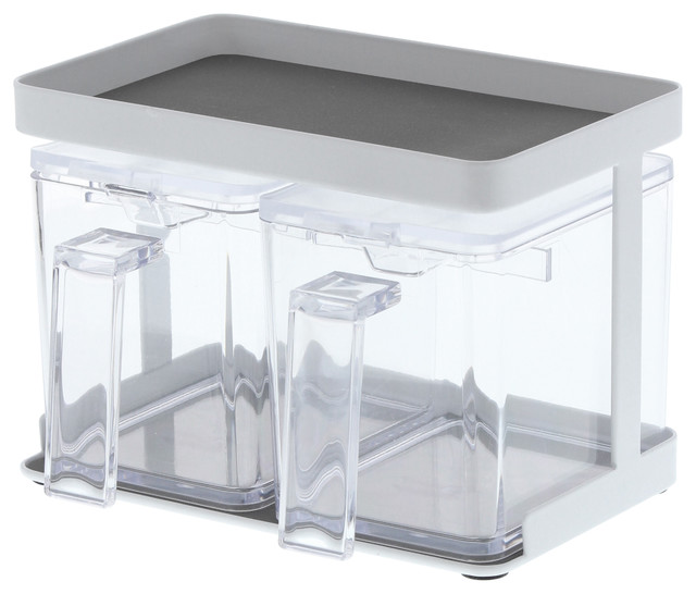 Tower Sugar And Salt Containers With Rack Contemporary Kitchen
