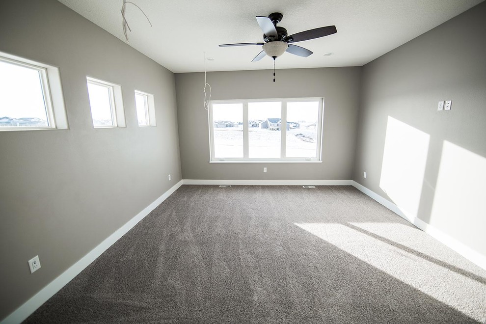 Example of a transitional home design design in Cedar Rapids