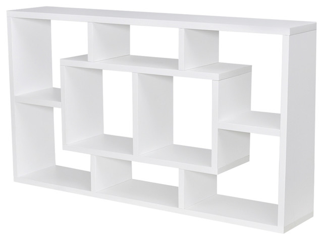 VidaXL Floating Wall Display Shelf 8 Compartments, White