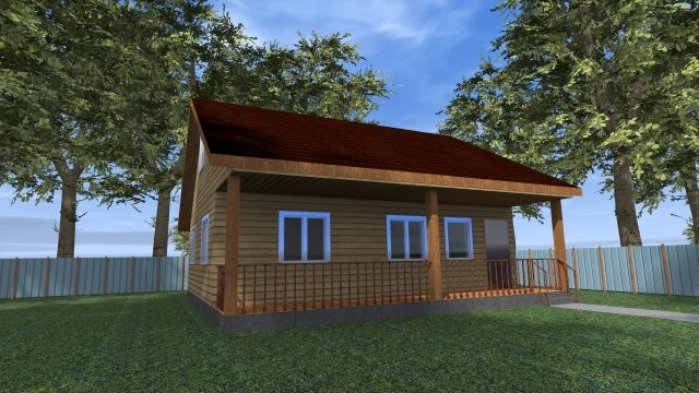 Каркасный дачный дом [007.14]