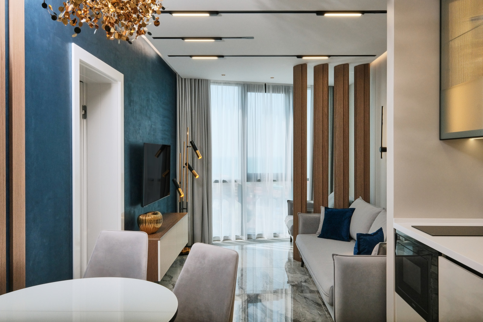 Квартира с акцентами синего ЖК  Морская Симфония