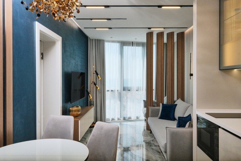 Квартира с акцентами синего ЖК  Морская Симфония