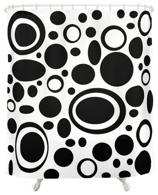 Modern Black and White Shower Curtain Contemporary Shower Curtains